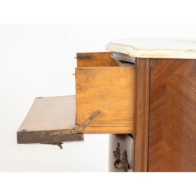 Louis XV Style Walnut Parquetry Commode For Sale - Image 9 of 10