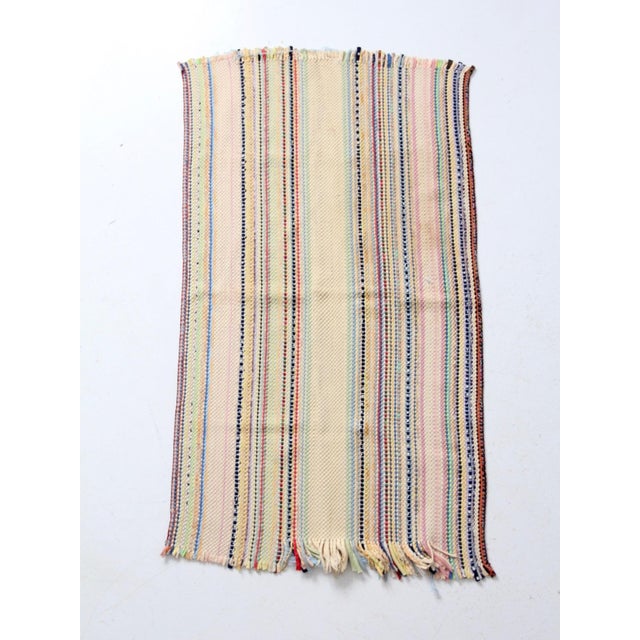Mid 20th Century Vintage Pastel Rag Rug For Sale - Image 5 of 10