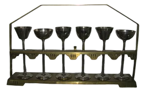 Art Deco Metal Liqueur Glasses, Set of 6