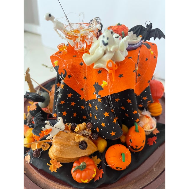 Vintage Halloween Miniature Installation in Glass Dome by Artist Helen Balerio For Sale In Miami - Image 6 of 6