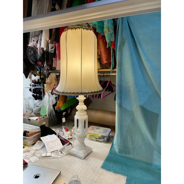 1960s Mid-Century Regency Alabaster Table Lamp For Sale - Image 5 of 6
