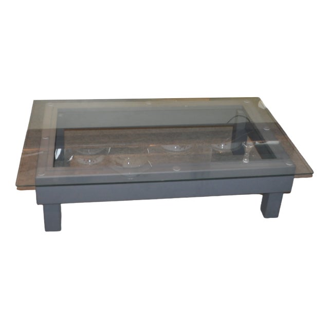 Modern Coffee Table with Glass, 2018 For Sale