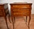 1880s Antique French Louis XV Walnut & Satinwood Marquetry Inlay Pair Nightstands / Bedside Tables For Sale - Image 6 of 18