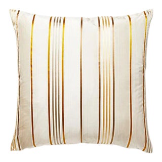 The House of Scalamandré Charlotte Stripe Pillow, Patina For Sale