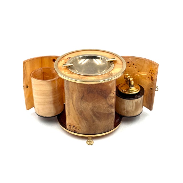 Brown Hollywood Regency Luxury Smoking Set, Italy 1970 For Sale - Image 8 of 13