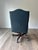 Hickory Chair Furniture Company Hickory Chair Blue Leather Swivel Desk Chair With Nailhead Trim For Sale - Image 4 of 6