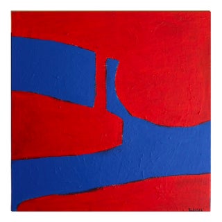 Bodasca, Red Shape, 2025, Acrylic on Canvas For Sale