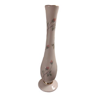 1970s Lenox Usa Rose Manor Porcelain Bud Vase For Sale
