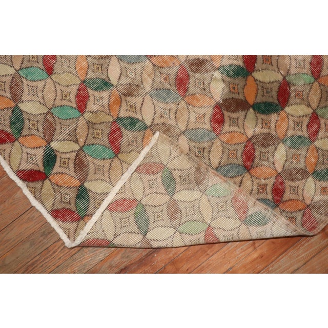 Late 20th Century Square Turkish Deco Rug - 3'7" x 4' For Sale - Image 13 of 18