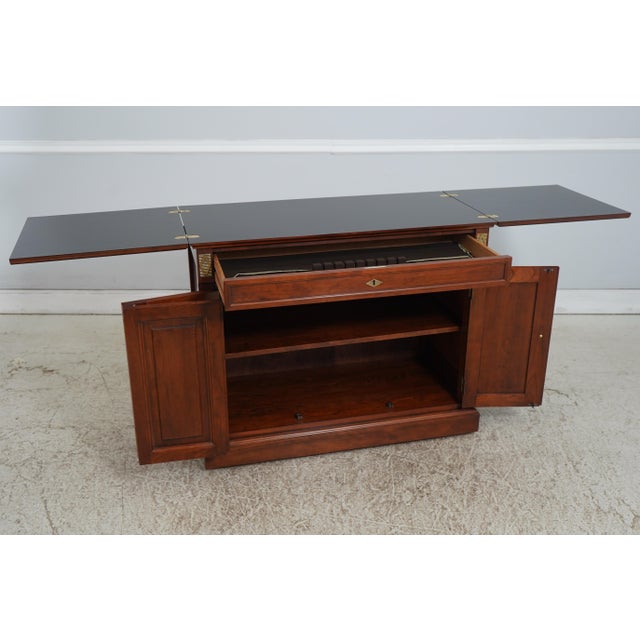 Traditional Stickley Regency Style Cherry Slide Open Top Server For Sale - Image 3 of 18