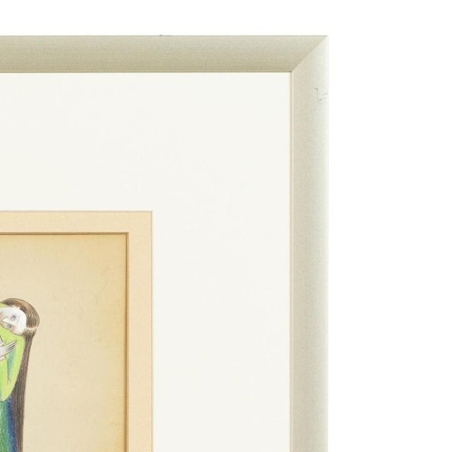 Almada Negreiros, Figure in Green, 1941, Mixed Media on Paper For Sale - Image 4 of 6