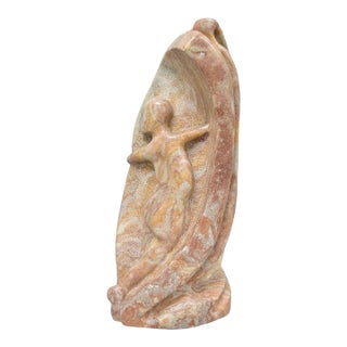 Vintage Seymour Shuren Modern Pink Carved Marble Abstract Nude Figure Sculpture For Sale
