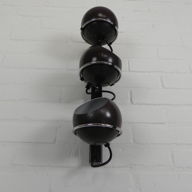 Metal Wall Lamp with 3 Globes from Gepo, 1960s For Sale - Image 7 of 18