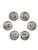 Ceramic Set of 6 Bat Trang Blue Vietnamese Stoneware Ceramic With Hand Painted Floral Motif For Sale - Image 7 of 8
