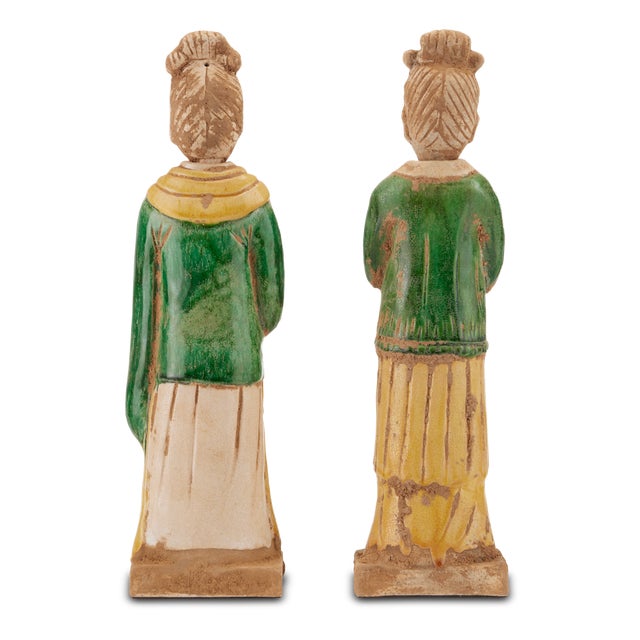 Transitional Currey & Company Tang Dynasty Palace Servants - Set of 2 For Sale - Image 3 of 8