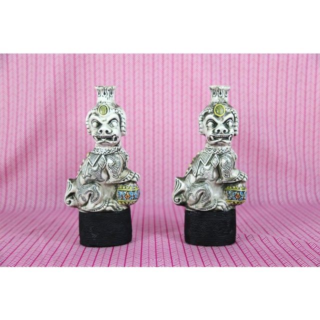 Vintage Foo Lion Garnier Liqueur Bottles - a Pair For Sale - Image 10 of 10