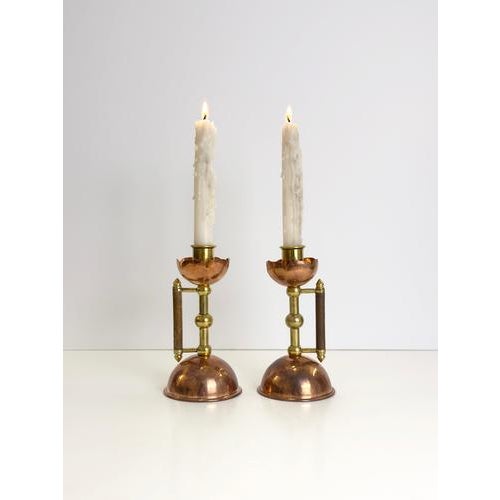 19th Century Arts and Crafts Copper Candlesticks attributed to Benham & Froud, 1880s, Set of 2 For Sale - Image 5 of 10