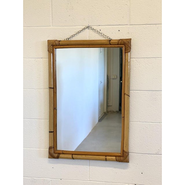 Rectangular bamboo mirror from the 70s.