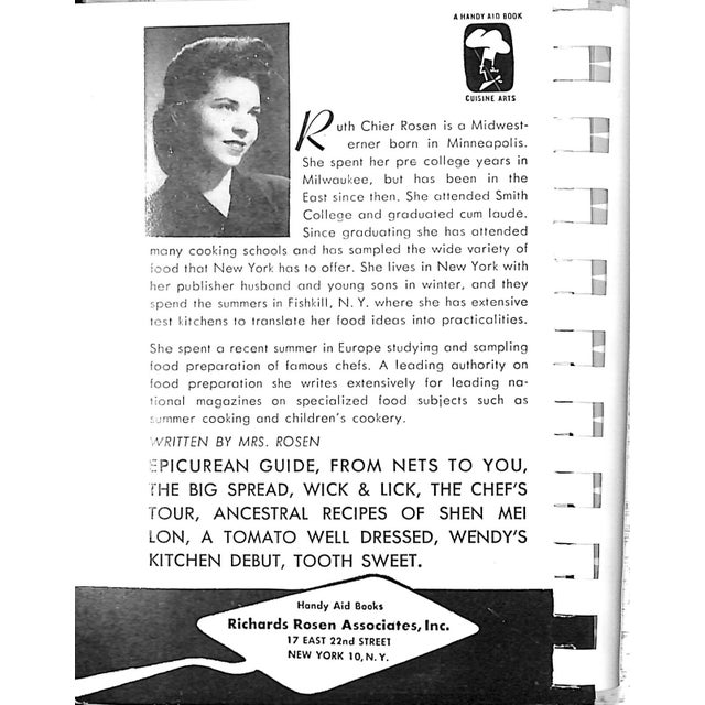 White "Stirring Sauc-Ery: A Cook Book of Sauces" 1957 Rosen, Ruth Chier For Sale - Image 8 of 9