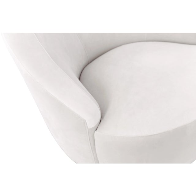 2020s Pasargad Home Vicenza Cortina White Crescent Swivel Chair For Sale - Image 5 of 9