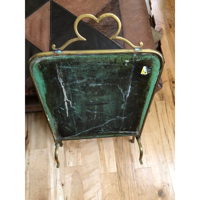 Metal Mid 19th Century Victorian Beveled Edge Mirror and Brass Stand Fire Screen For Sale - Image 7 of 13