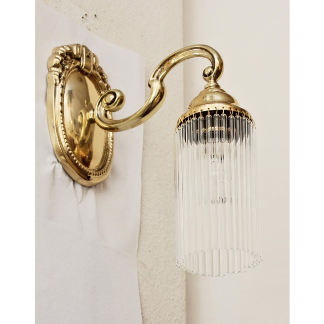 Metal Antique Art Nouveau Wall Lamps, 1890s, Set of 2 For Sale - Image 7 of 10