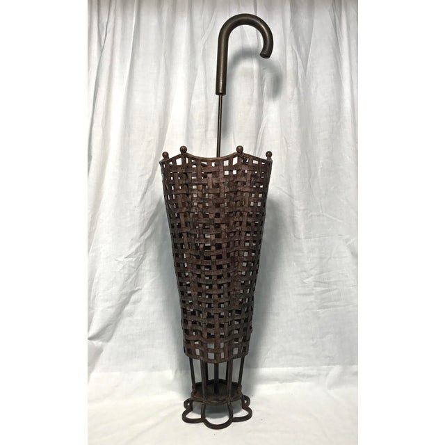 Woven Wrought Iron Umbrella Stand Chairish
