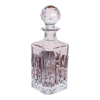 Vintage Scotch Decanter, English, Cut Glass, Whiskey, Bourbon, Spirits, c.1980 For Sale
