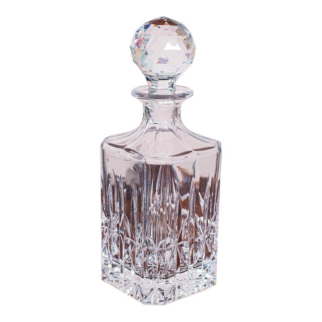 Vintage Scotch Decanter, English, Cut Glass, Whiskey, Bourbon, Spirits, c.1980 For Sale