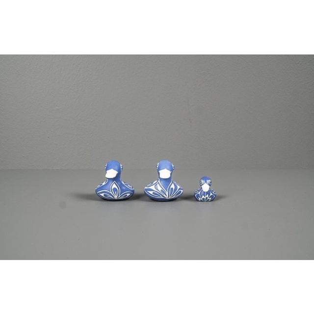 Blue Ceramic Ducks by Pablo Zabal, Chile, 1970s, Set of 3 For Sale - Image 8 of 13