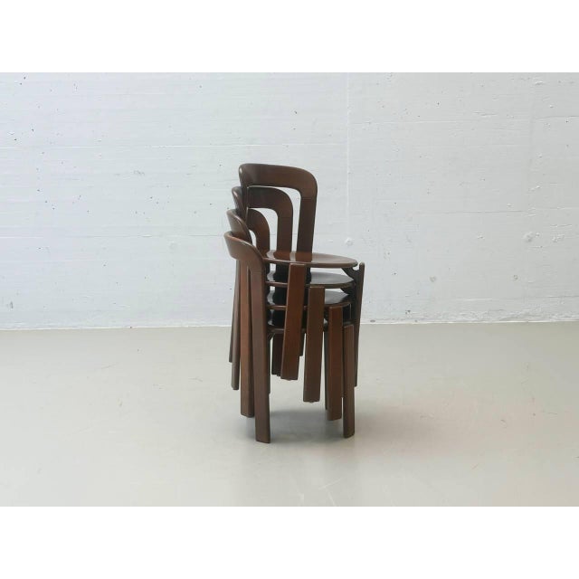 Chairs in Stained Wood by Bruno Rey for Dietiker, 1971 For Sale - Image 10 of 16