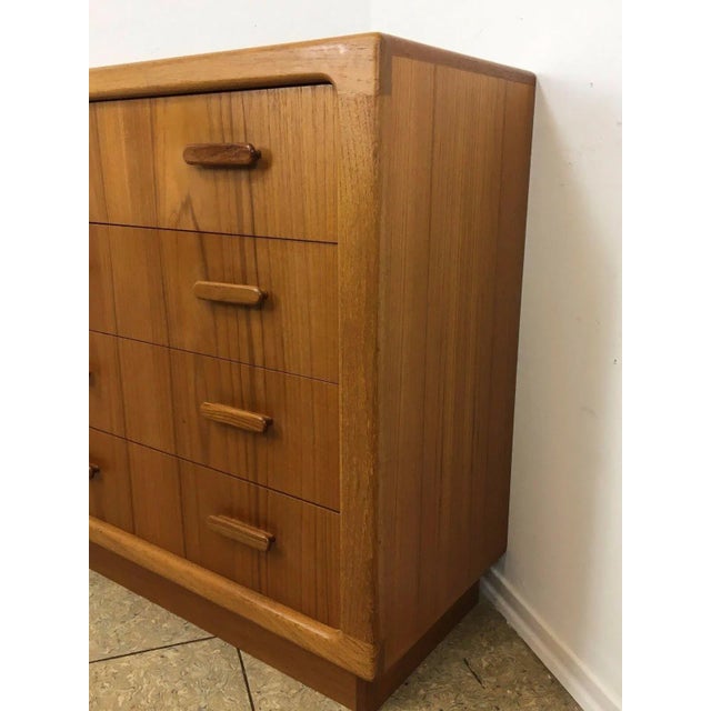 Mid-Century Danish Teak Sideboard Dresser & Mirror For Sale - Image 5 of 13