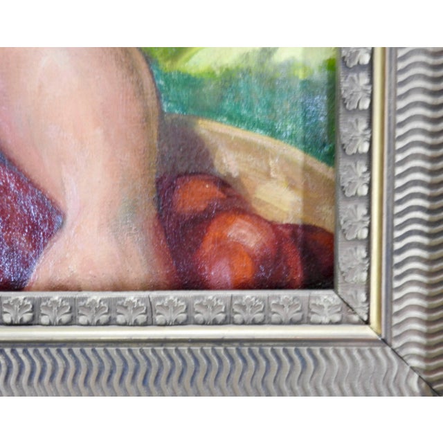 Early 19th Century Early 19th Century Oil on Canvas Apple Orchard For Sale - Image 5 of 10