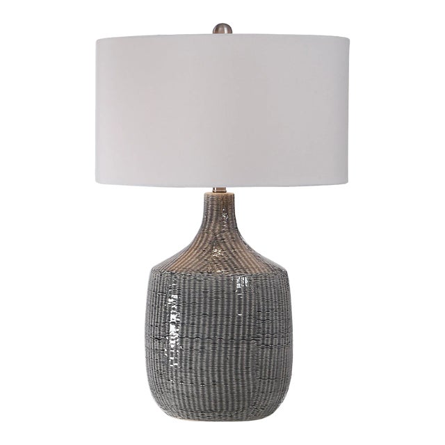 Felipe Distressed Gray Table Lamp For Sale