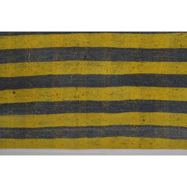 Turkish Oushak Neutral Vintage Stripe Kilim Rug For Sale - Image 3 of 9