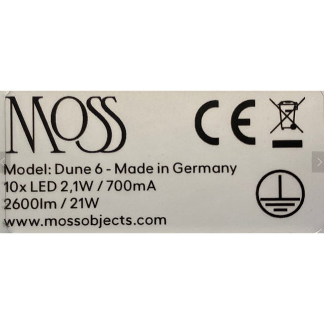 Brown Dune 6 Curve Chandelier with Shades in Dark Bronze Metallic Tone by Daniel Becker for Moss Objects For Sale - Image 8 of 9