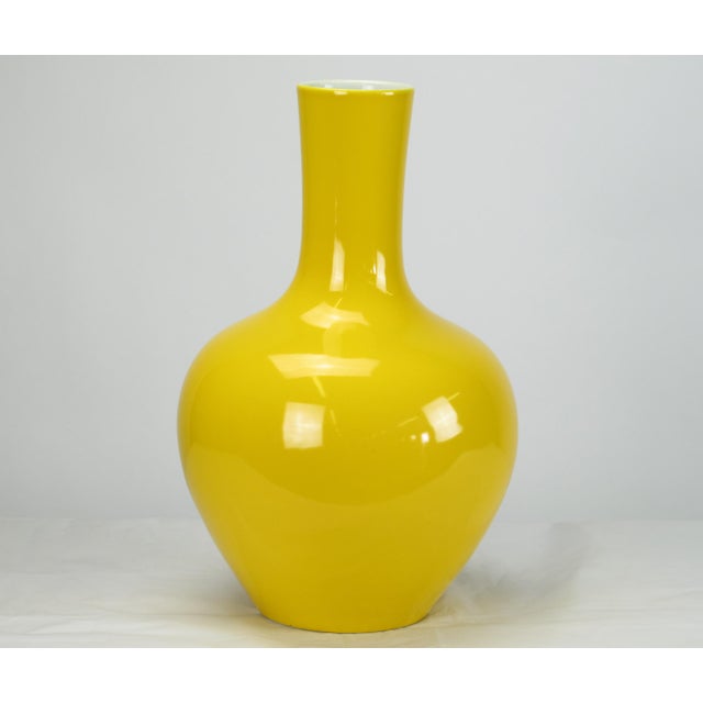 Asian Modern Yellow Porcelain Vase Chairish
