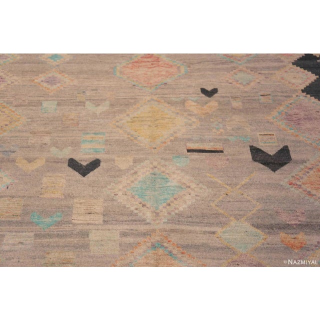 Handmade Modern Tribal Primitive Contemporary Nomadic Area Rug For Sale - Image 4 of 8
