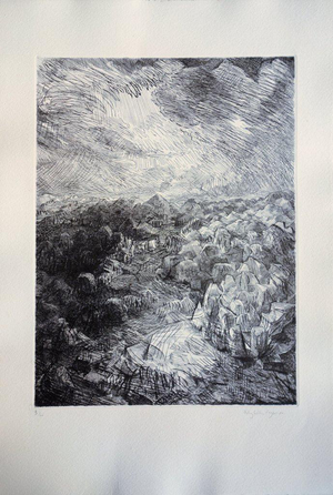 Henry William Singer, Alpilles, Etching