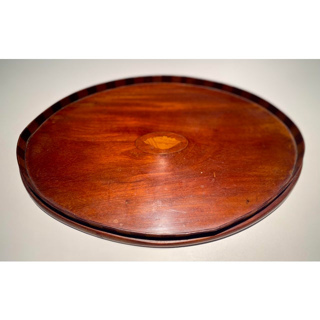 Antique Mahogany Serving Tray With Shell Design and Nice Detail For Sale - Image 4 of 10