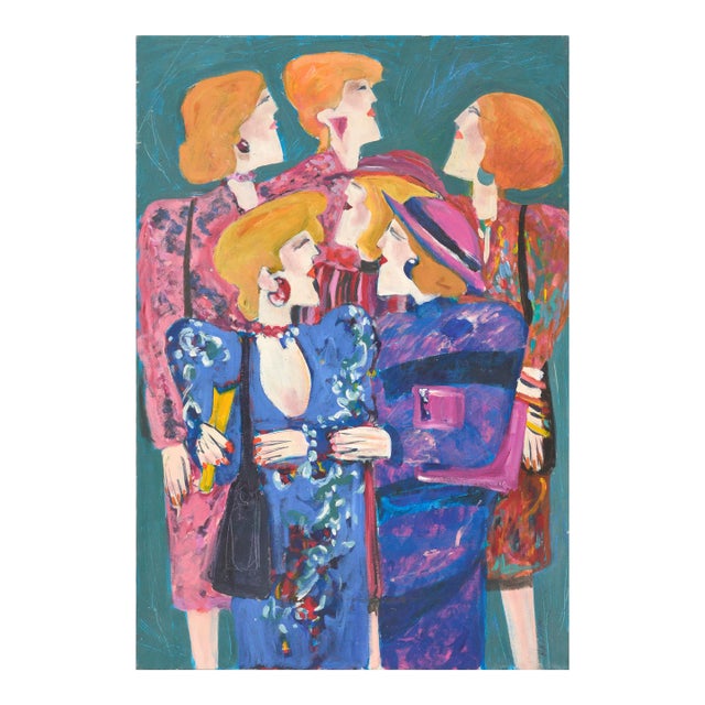 Six Elegant Redheaded Women - Modern Figurative by R. A. Bobbie Dixon For Sale