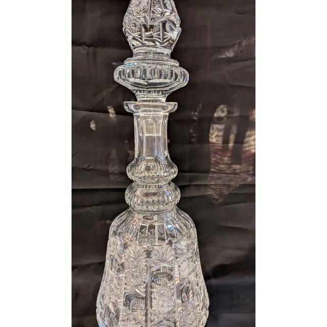 Traditional Large 1980s Cut Crystal Decanter For Sale - Image 3 of 11