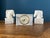 Mid-Century Modern Vintage Marble Desk Clock and Horse Head Bookends Set For Sale - Image 3 of 18