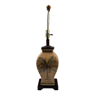 1990s Hollywood Regency Raymond Waites Designer Ceramic Palm Tree Lamp For Sale