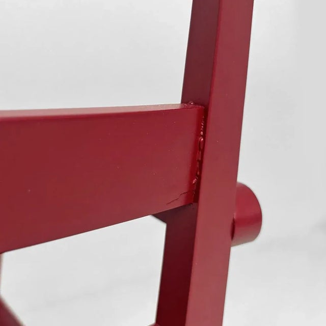 Italian Modern Armchair in Burgundy Varnished Wood, 1980s For Sale - Image 11 of 18