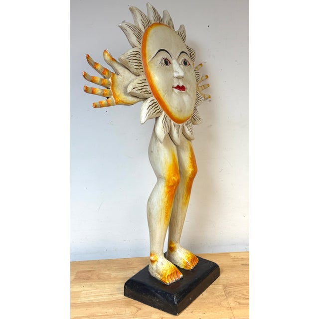 Sergio Bustamante Monumental Carved Sun Sculpture, Mexico, Circa 1980s For Sale - Image 13 of 16