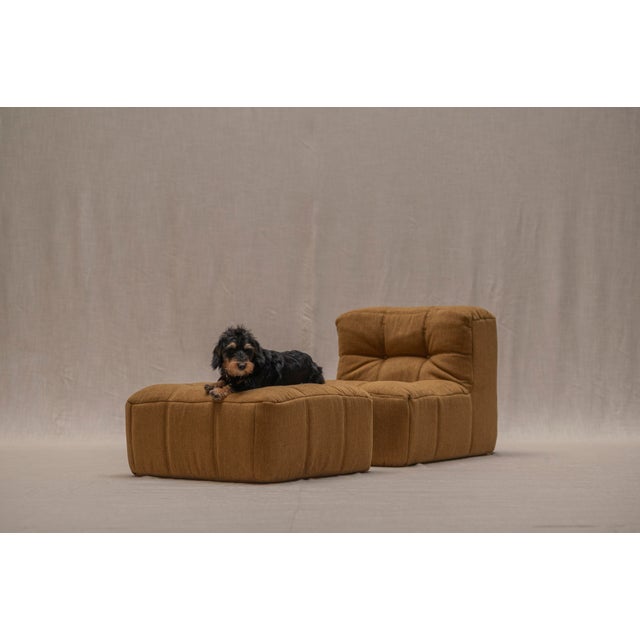 Textile Kimba Easy Chair with Ottoman, Ligne Roset, 1973 by Michel Ducaroy for Ligne Roset, 1970s, Set of 2 For Sale - Image 7 of 18