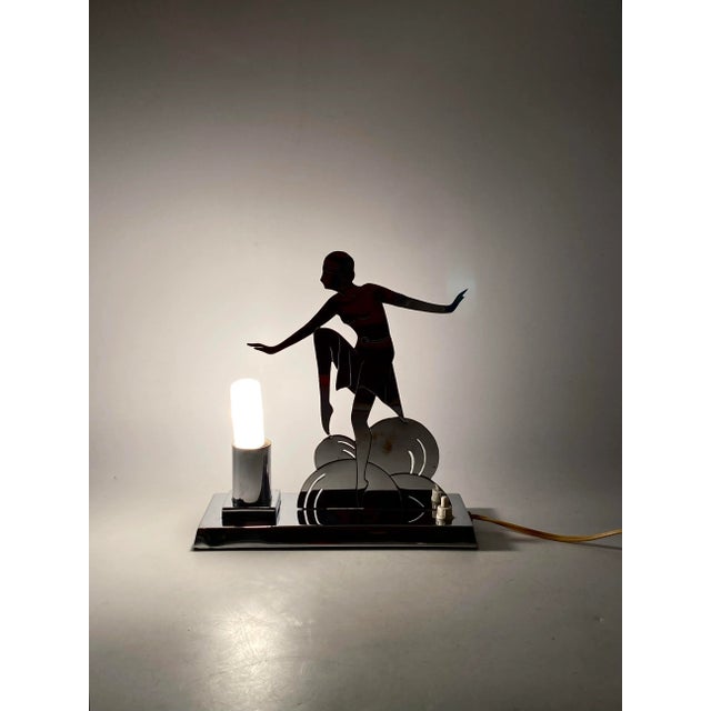 Art Déco Charleston Dancer Cubist Table Lamp, Lw Paris France, Circa 1930 For Sale - Image 12 of 12