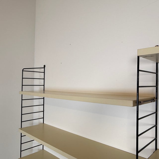 1960s Vintage Wall Rack with Off-White Shelves from Kajsa & Nils Nisse Strinning, 1960s For Sale - Image 5 of 9