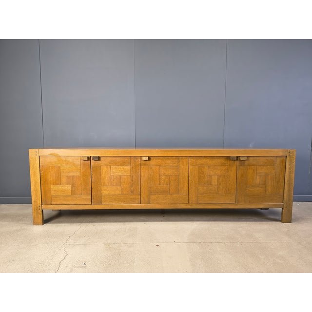 Wood Vintage Graphical Sideboard by Frans Defour for Defour, 1970s For Sale - Image 7 of 12